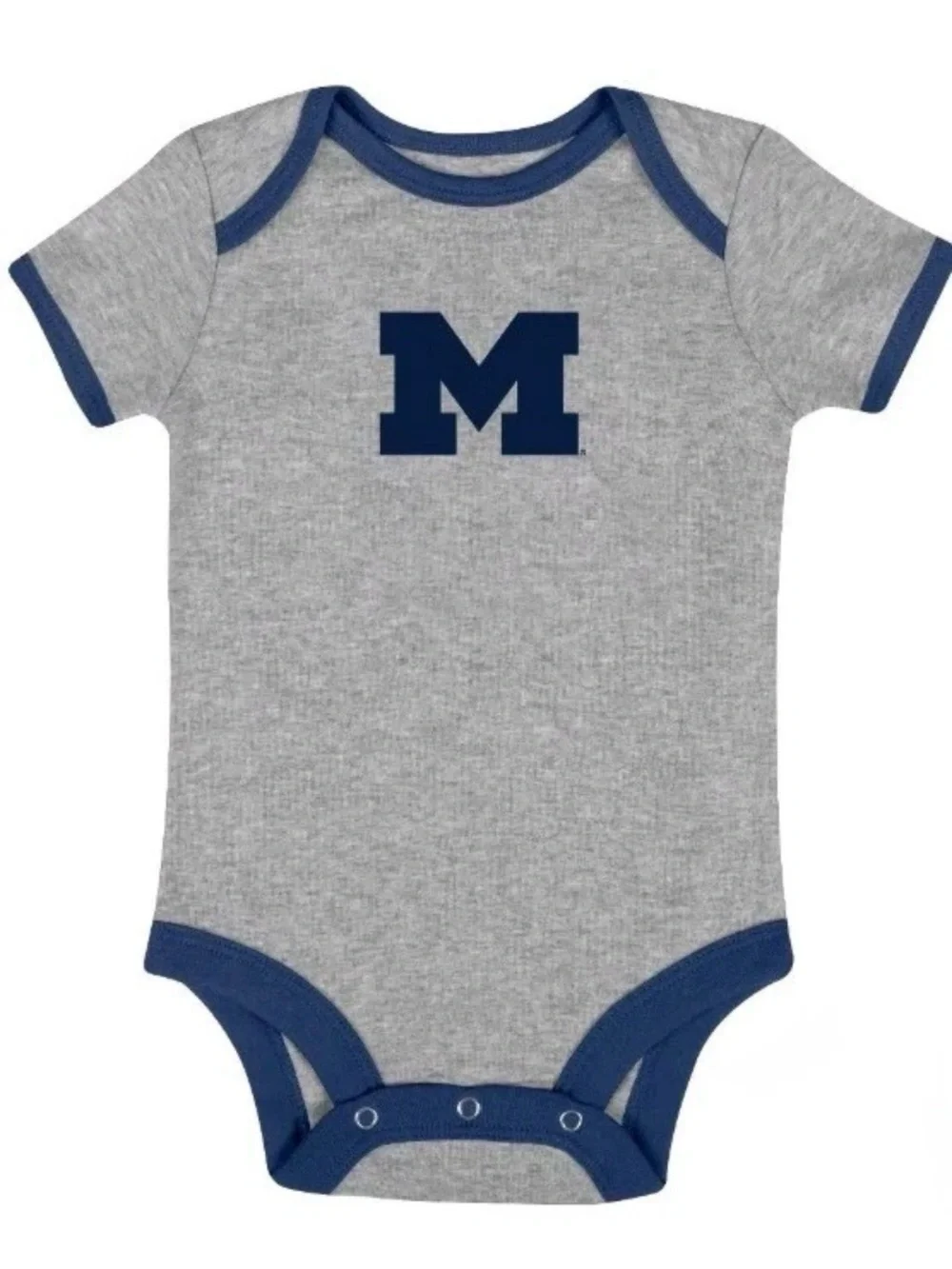 Knights Apparel 3 pack 0-3 Navy gray yellow gold Wolverines!' Baby Bodysuits